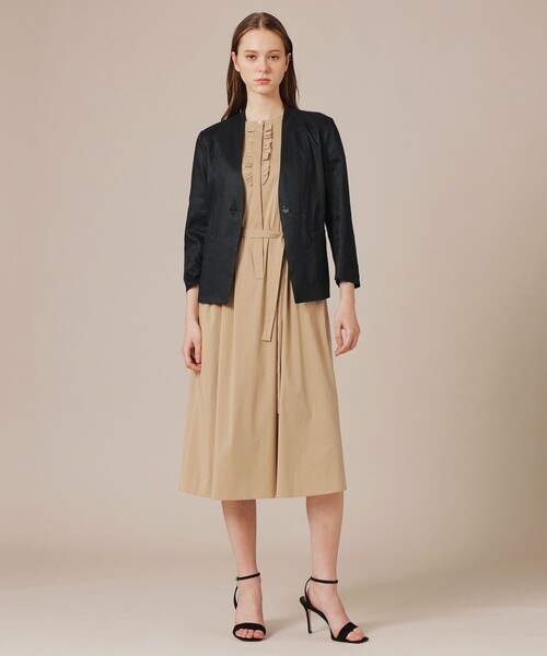 MACKINTOSH LONDON（マッキントッシュ ロンドン）の「【eclat5月号掲載】リネンストレッチジャケット（テーラードジャケット・レディース・ブラック/ベージュ・40/38）」の3枚目の写真