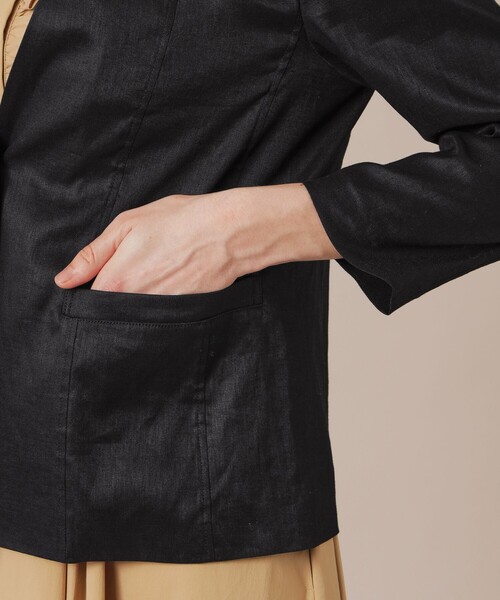 MACKINTOSH LONDON（マッキントッシュ ロンドン）の「【eclat5月号掲載】リネンストレッチジャケット（テーラードジャケット・レディース・ブラック/ベージュ・40/38）」の8枚目の写真