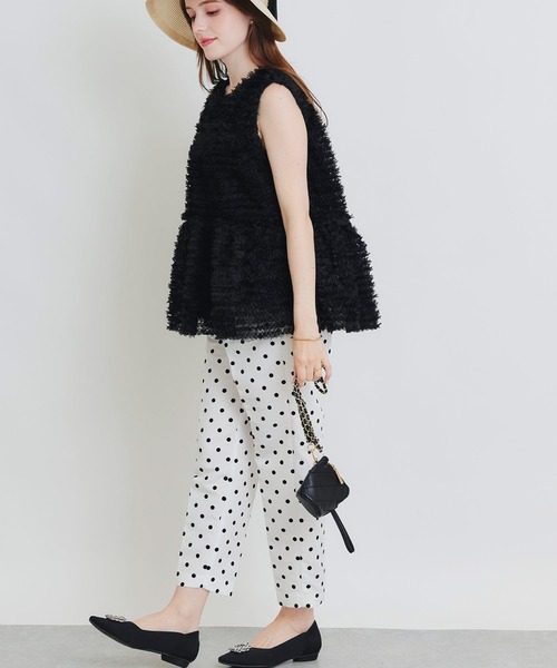PICCIN PERLA(ピッチンペルラ)の「フラワーチュールノースリーブブラウス(シャツ/ブラウス・レディース・オフホワイト/ブラック・M)」の16枚目の写真