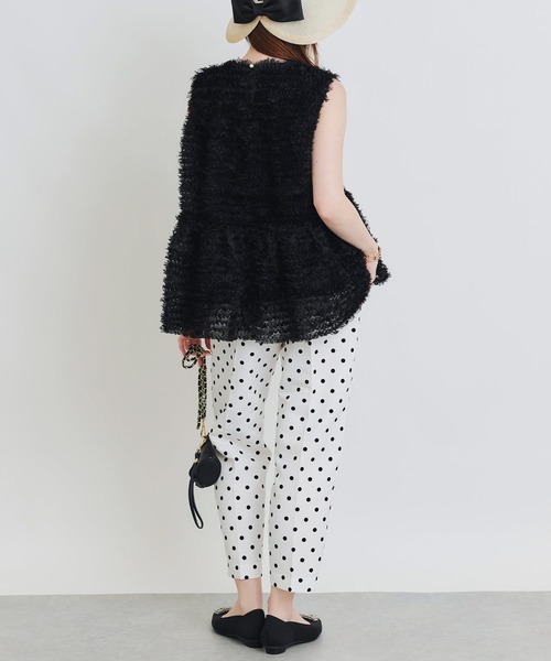 PICCIN PERLA(ピッチンペルラ)の「フラワーチュールノースリーブブラウス(シャツ/ブラウス・レディース・オフホワイト/ブラック・M)」の8枚目の写真