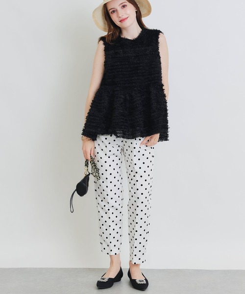 PICCIN PERLA(ピッチンペルラ)の「フラワーチュールノースリーブブラウス(シャツ/ブラウス・レディース・オフホワイト/ブラック・M)」の17枚目の写真