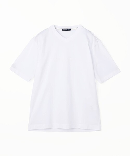 NICOLE selection（ニコルセレクション）の「シルケットロゴプリントＴ（Tシャツ/カットソー・メンズ・ホワイト/ブラック/ラベンダー/ネイビー・M/L/XL）」の6枚目の写真