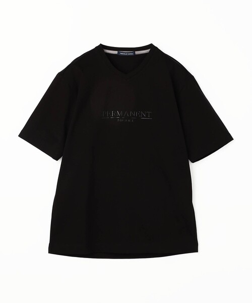 NICOLE selection（ニコルセレクション）の「シルケットロゴプリントＴ（Tシャツ/カットソー・メンズ・ホワイト/ブラック/ラベンダー/ネイビー・M/L/XL）」の7枚目の写真