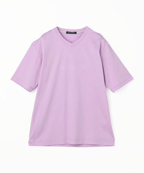NICOLE selection（ニコルセレクション）の「シルケットロゴプリントＴ（Tシャツ/カットソー・メンズ・ホワイト/ブラック/ラベンダー/ネイビー・M/L/XL）」の9枚目の写真