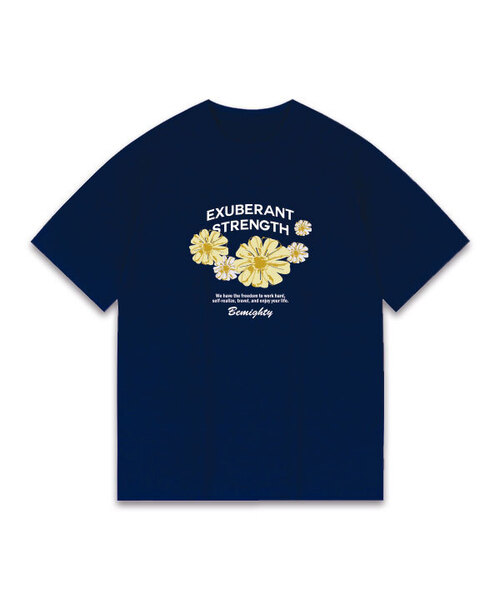 BEMIGHTY(ビーマイティー)の「フラワードローイングオーバーサイズ半袖Tシャツ(Tシャツ/カットソー・メンズ・ホワイト/ネイビー/ブラック/グレー・LARGE/X-LARGE/XX-LARGE)」の4枚目の写真