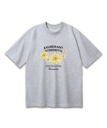 フラワードローイングオーバーサイズ半袖Tシャツ