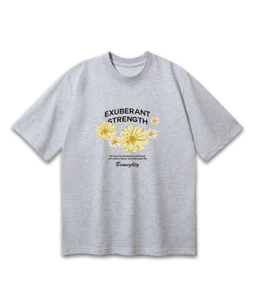 BEMIGHTY(ビーマイティー)の「フラワードローイングオーバーサイズ半袖Tシャツ(Tシャツ/カットソー・メンズ・ホワイト/ネイビー/ブラック/グレー・LARGE/X-LARGE/XX-LARGE)」の3枚目の写真