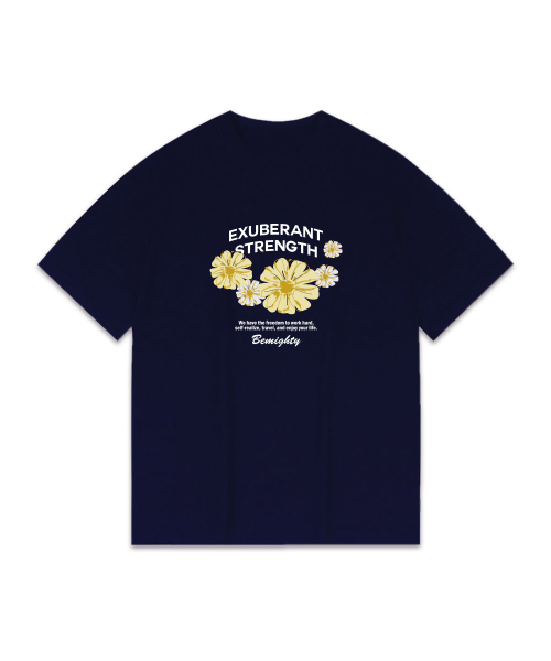 BEMIGHTY(ビーマイティー)の「フラワードローイングオーバーサイズ半袖Tシャツ(Tシャツ/カットソー・メンズ・ホワイト/ネイビー/ブラック/グレー・LARGE/X-LARGE/XX-LARGE)」の6枚目の写真