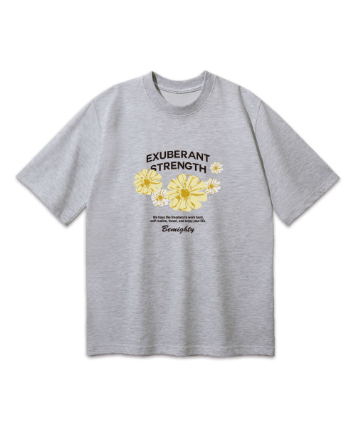 BEMIGHTY(ビーマイティー)の「フラワードローイングオーバーサイズ半袖Tシャツ(Tシャツ/カットソー・メンズ・ホワイト/ネイビー/ブラック/グレー・LARGE/X-LARGE/XX-LARGE)」の7枚目の写真