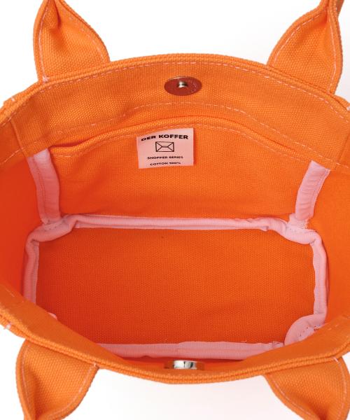 DER KOFFER（デルコッファー）の「SHOPPER CANVAS MINI [NEON ORANGE]（トートバッグ・レディース・ライトオレンジ系・FREE）」の4枚目の写真