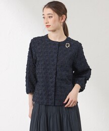 AMACA（アマカ）の「ジオメトリックジャカード ジャケット（ノーカラージャケット）」