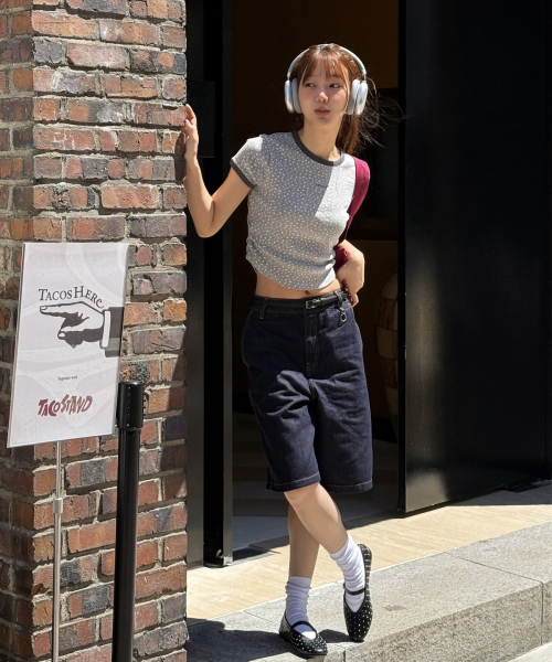 COVERNAT WOMAN(カバーナットウーマン)の「ウィメンズクロップアイレットTシャツメランジグレー(Tシャツ/カットソー・レディース・その他・WS/WM)」の9枚目の写真