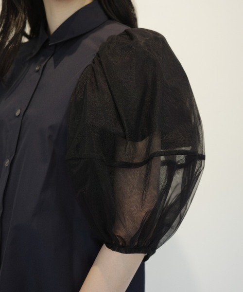 CLANE TULLE LAYERED SLEEVE SHIRTS（シャツ/ブラウス）｜CLANE