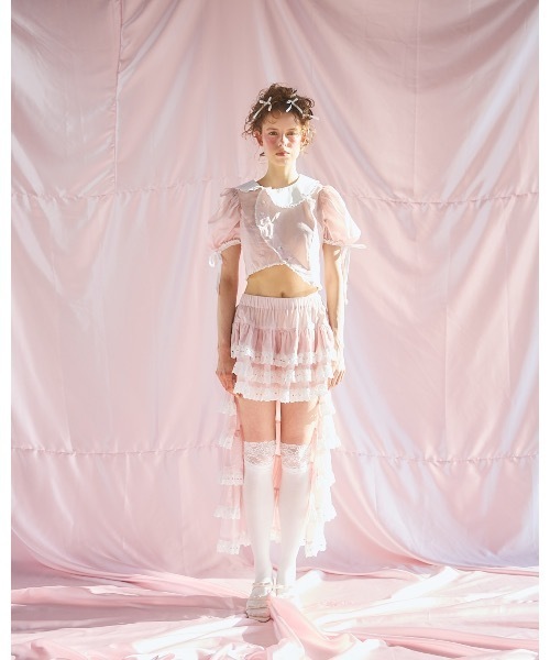 lilLilly(リルリリー)の「アシンメトリーフリルスカート(スカート・レディース・ピンク/ホワイト/ブラック・FREE)」の9枚目の写真