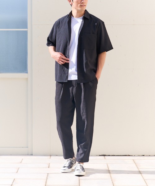BODY WILD(ボディーワイルド)の「BODYWILD/ボディワイルド タックワイドテーパードパンツ 2WAYストレッチ(その他パンツ・メンズ・ブラック/オリーブ・MEDIUM/LARGE)」の2枚目の写真