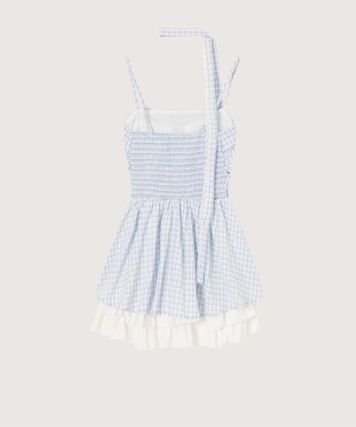 LA POMME petit(ラポミ・プチ)の「Flare Plaid Cami Dress(ワンピース・レディース・レッド/ブルー/ブラック・FREE)」の4枚目の写真