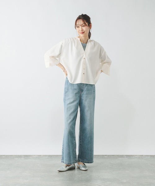 GLOBAL WORK（グローバルワーク）の「AiryBreezeカーデブラウス/636699（シャツ/ブラウス・レディース・サックスブルー/オフホワイト/チャコールグレー/ライトグレー・M/L）」の22枚目の写真