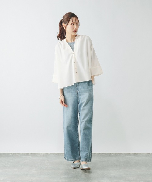 GLOBAL WORK（グローバルワーク）の「AiryBreezeカーデブラウス/636699（シャツ/ブラウス・レディース・サックスブルー/オフホワイト/チャコールグレー/ライトグレー・M/L）」の21枚目の写真