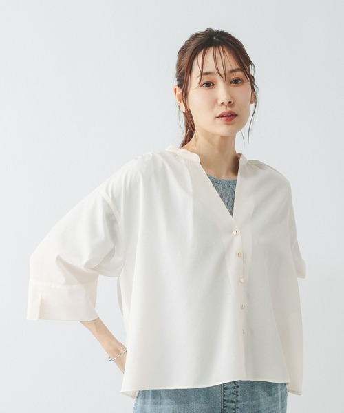 GLOBAL WORK（グローバルワーク）の「AiryBreezeカーデブラウス/636699（シャツ/ブラウス・レディース・サックスブルー/オフホワイト/チャコールグレー/ライトグレー・M/L）」の20枚目の写真