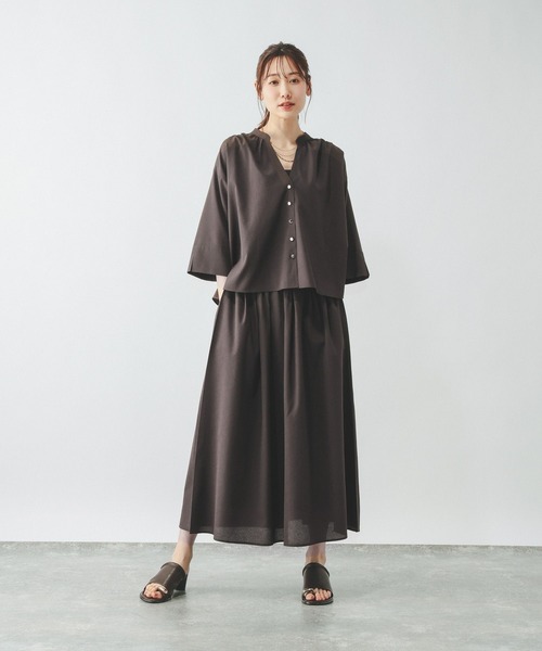 GLOBAL WORK（グローバルワーク）の「AiryBreezeカーデブラウス/636699（シャツ/ブラウス・レディース・サックスブルー/オフホワイト/チャコールグレー/ライトグレー・M/L）」の17枚目の写真