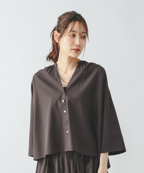 GLOBAL WORK（グローバルワーク）の「AiryBreezeカーデブラウス/636699（シャツ/ブラウス・レディース・サックスブルー/オフホワイト/チャコールグレー/ライトグレー・M/L）」の16枚目の写真