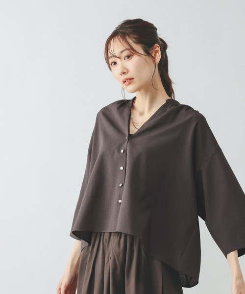 GLOBAL WORK（グローバルワーク）の「AiryBreezeカーデブラウス/636699（シャツ/ブラウス・レディース・サックスブルー/オフホワイト/チャコールグレー/ライトグレー・M/L）」の15枚目の写真