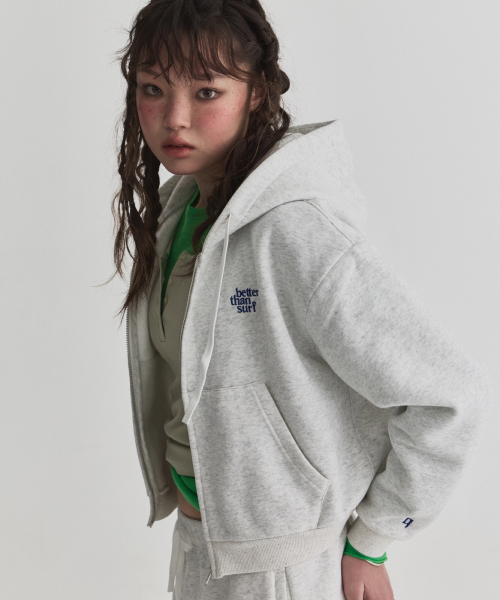 BETTER THAN SURF（ベターザンサーフ）の「EUPHORIA CROP ZIPUP HOODIE - GRAY（パーカー・レディース・その他・SMALL/MEDIUM）」の3枚目の写真