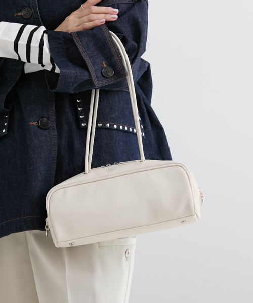 &MyuQ(アンドミューク)の「《追加4》&MyuQ/アンドミューク KAKU バッグ MCB096(ショルダーバッグ・レディース・アイボリー/キャメル・FREE)」の5枚目の写真