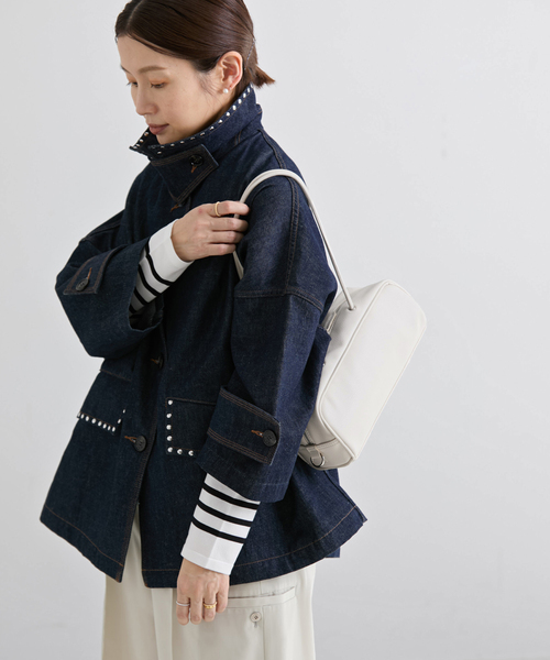 &MyuQ(アンドミューク)の「《追加4》&MyuQ/アンドミューク KAKU バッグ MCB096(ショルダーバッグ・レディース・アイボリー/キャメル・FREE)」の8枚目の写真
