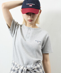NAUTICA/ノーティカ Essential タイトフィット S/S ヘンリーネック ワッフルTシャツ