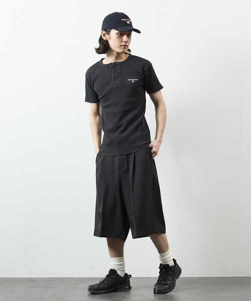 NAUTICA(ノーティカ)の「NAUTICA/ノーティカ Essential タイトフィット S/S ヘンリーネック ワッフルTシャツ(Tシャツ/カットソー・メンズ・ブラック/グレー/ホワイト/チャコールグレー・LARGE/SMALL/MEDIUM)」の8枚目の写真