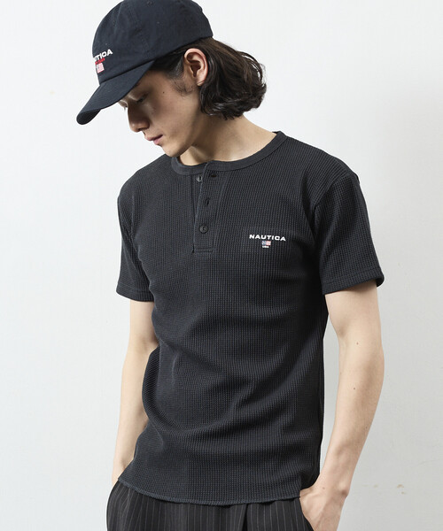 NAUTICA(ノーティカ)の「NAUTICA/ノーティカ Essential タイトフィット S/S ヘンリーネック ワッフルTシャツ(Tシャツ/カットソー・メンズ・ブラック/グレー/ホワイト/チャコールグレー・LARGE/SMALL/MEDIUM)」の10枚目の写真