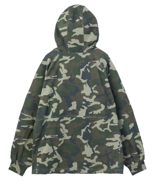 X-girl(エックスガール)の「FADED ANORAK SWEATSHIRT(パーカー・レディース・カモフラージュ/ブラック/バーガンディー・S/M)」の7枚目の写真