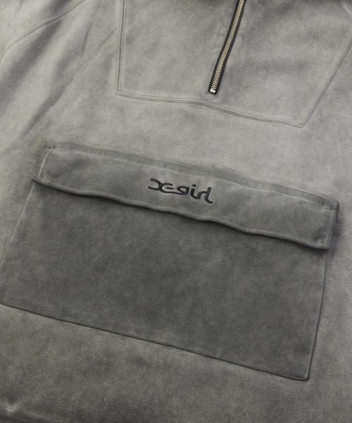 X-girl(エックスガール)の「FADED ANORAK SWEATSHIRT(パーカー・レディース・カモフラージュ/ブラック/バーガンディー・S/M)」の15枚目の写真