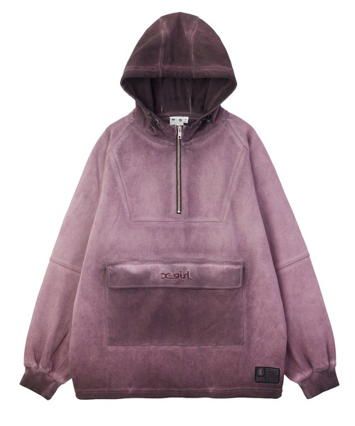 X-girl(エックスガール)の「FADED ANORAK SWEATSHIRT(パーカー・レディース・カモフラージュ/ブラック/バーガンディー・S/M)」の8枚目の写真