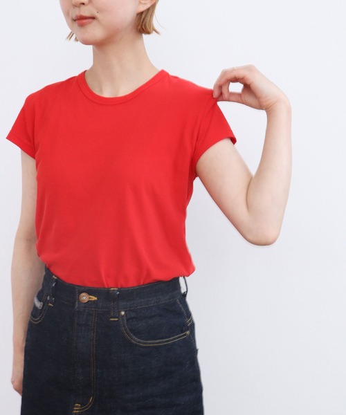 CHILD WOMAN（チャイルドウーマン）の「80/2天竺 フレンチスリーブプルオーバー（Tシャツ/カットソー・レディース・レッド/ブラック/ホワイト・FREE）」の17枚目の写真