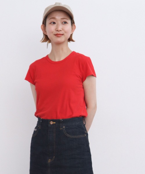 CHILD WOMAN（チャイルドウーマン）の「80/2天竺 フレンチスリーブプルオーバー（Tシャツ/カットソー・レディース・レッド/ブラック/ホワイト・FREE）」の15枚目の写真