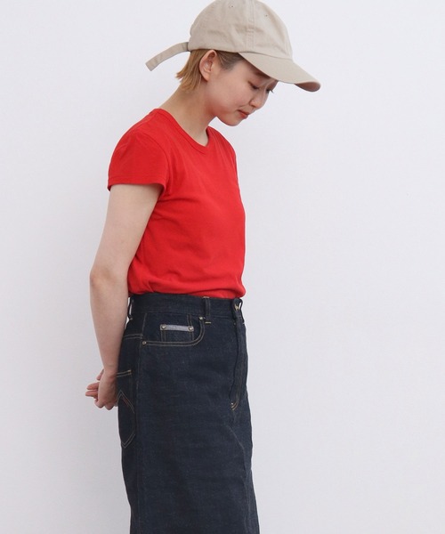 CHILD WOMAN（チャイルドウーマン）の「80/2天竺 フレンチスリーブプルオーバー（Tシャツ/カットソー・レディース・レッド/ブラック/ホワイト・FREE）」の19枚目の写真