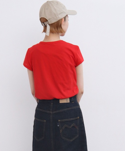 CHILD WOMAN（チャイルドウーマン）の「80/2天竺 フレンチスリーブプルオーバー（Tシャツ/カットソー・レディース・レッド/ブラック/ホワイト・FREE）」の20枚目の写真