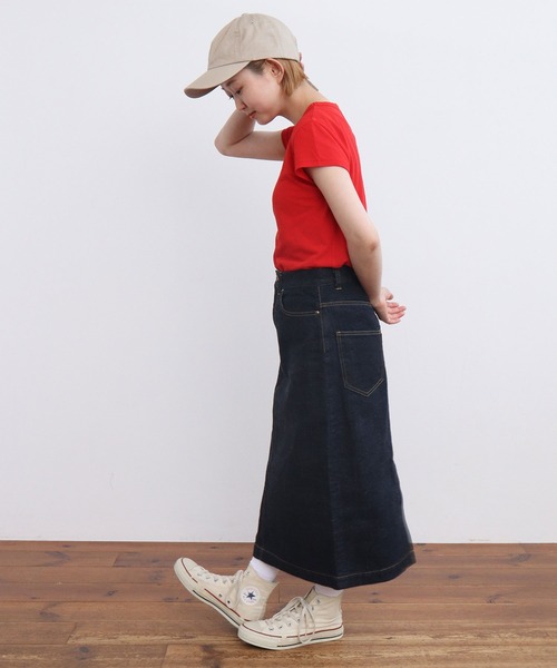 CHILD WOMAN（チャイルドウーマン）の「80/2天竺 フレンチスリーブプルオーバー（Tシャツ/カットソー・レディース・レッド/ブラック/ホワイト・FREE）」の21枚目の写真