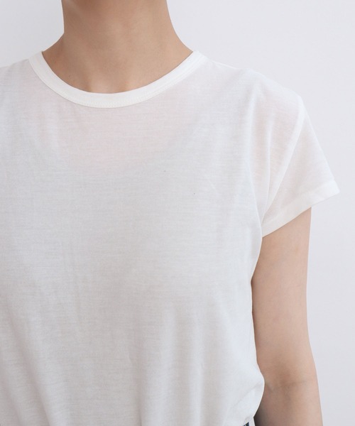 CHILD WOMAN（チャイルドウーマン）の「80/2天竺 フレンチスリーブプルオーバー（Tシャツ/カットソー・レディース・レッド/ブラック/ホワイト・FREE）」の14枚目の写真