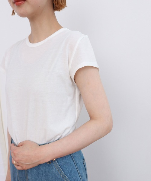 CHILD WOMAN（チャイルドウーマン）の「80/2天竺 フレンチスリーブプルオーバー（Tシャツ/カットソー・レディース・レッド/ブラック/ホワイト・FREE）」の13枚目の写真