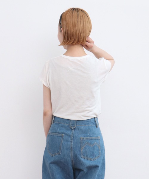 CHILD WOMAN（チャイルドウーマン）の「80/2天竺 フレンチスリーブプルオーバー（Tシャツ/カットソー・レディース・レッド/ブラック/ホワイト・FREE）」の9枚目の写真