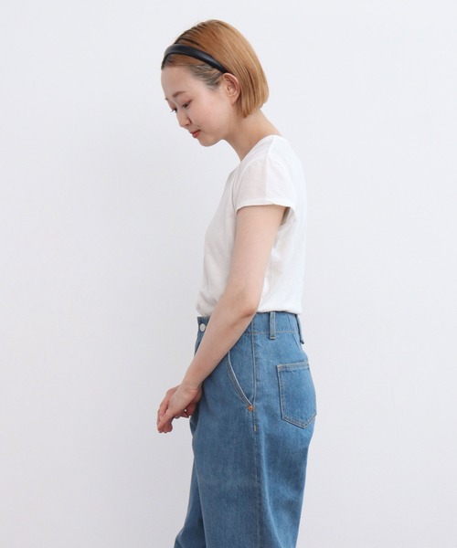 CHILD WOMAN（チャイルドウーマン）の「80/2天竺 フレンチスリーブプルオーバー（Tシャツ/カットソー・レディース・レッド/ブラック/ホワイト・FREE）」の7枚目の写真