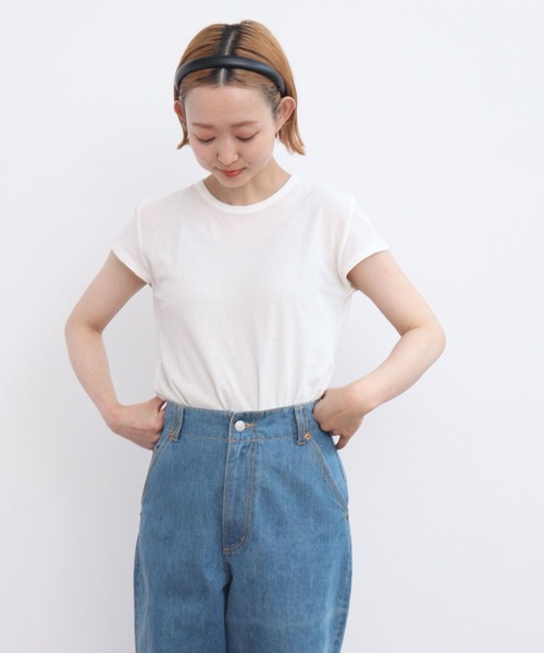 CHILD WOMAN（チャイルドウーマン）の「80/2天竺 フレンチスリーブプルオーバー（Tシャツ/カットソー・レディース・レッド/ブラック/ホワイト・FREE）」の4枚目の写真