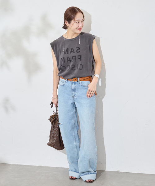 jj mercer（ジェイジェイマーサー）の「別注【J.J.Mercer / ジェイジェイマーサー】メランジN/STEE（Tシャツ/カットソー・レディース・ブラック系その他/チャコールグレー/ホワイト・FREE）」の5枚目の写真