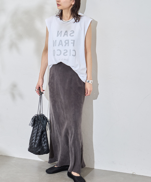 jj mercer（ジェイジェイマーサー）の「別注【J.J.Mercer / ジェイジェイマーサー】メランジN/STEE（Tシャツ/カットソー・レディース・ブラック系その他/チャコールグレー/ホワイト・FREE）」の7枚目の写真