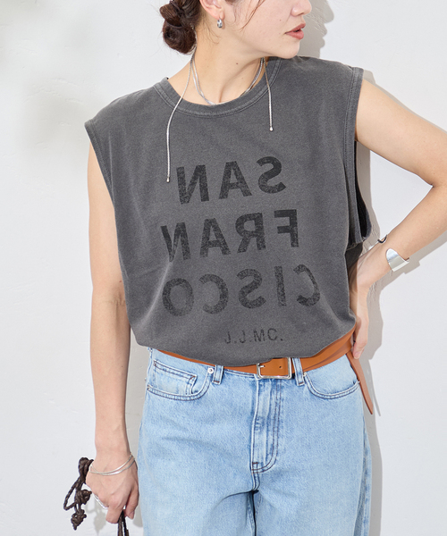 jj mercer（ジェイジェイマーサー）の「別注【J.J.Mercer / ジェイジェイマーサー】メランジN/STEE（Tシャツ/カットソー・レディース・ブラック系その他/チャコールグレー/ホワイト・FREE）」の8枚目の写真