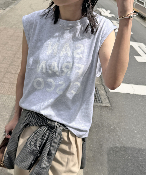 jj mercer（ジェイジェイマーサー）の「別注【J.J.Mercer / ジェイジェイマーサー】メランジN/STEE（Tシャツ/カットソー・レディース・ブラック系その他/チャコールグレー/ホワイト・FREE）」の10枚目の写真
