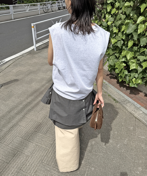 jj mercer（ジェイジェイマーサー）の「別注【J.J.Mercer / ジェイジェイマーサー】メランジN/STEE（Tシャツ/カットソー・レディース・ブラック系その他/チャコールグレー/ホワイト・FREE）」の11枚目の写真